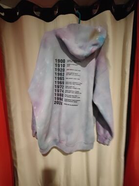 Galaxy Tie-Dye Hoodie with Timeline Graphic - Pastel Purple & Blue